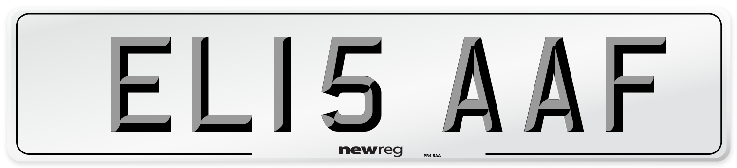 EL15 AAF Number Plate from New Reg